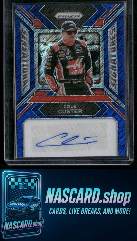 2024 Panini Prizm #SS-CCR Cole Custer Sensational Signatures Blue Shimmer #/4 - Image 1 of 2