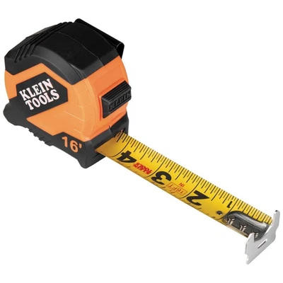 Klein Tools 9516 Tape Measure, 16-Foot Compact Double-Hook Imperial Measuring Ta - Image 1 of 4