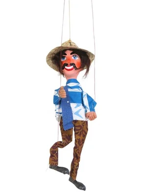 Mexican Marionette String Puppet The Laborer  - Image 1 of 3