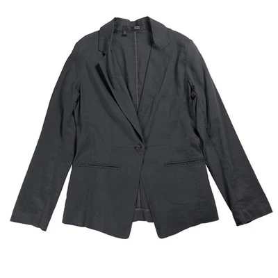 Blazer Eileen Fisher Mujer 6 Gris Lino Viscosa Chaqueta Oficina Sirena Corporativo Foto 1 de 4