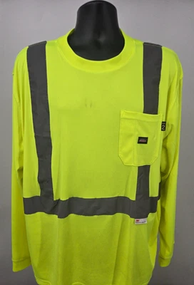 Camisa de seguridad Dickies para hombre XL amarilla neón reflectante exterior manga larga RECCO * Foto 1 de 4