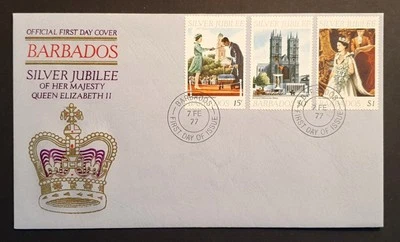 Barbados Stamps 1977 QEII Silver Jubilee First Day Cover Unaddressed (w) - Image 1 of 2