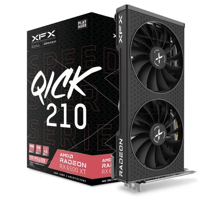 XFX Radeon RX 6500 XT 4GB Speedster QICK210 GDDR6 Video Graphics Card GPU - Image 1 of 4