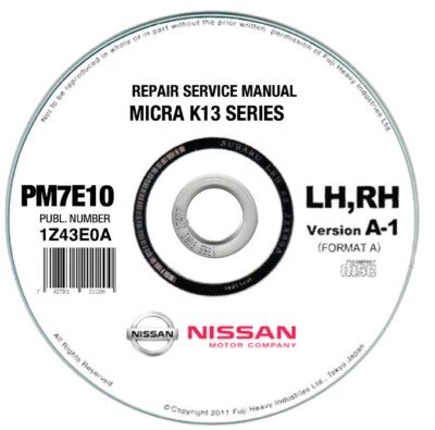 Nissan Micra K13 (2010-2015) manuale officina workshop manual - Immagine 1 di 4