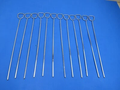 Conjunto de 12 - Espetos para churrasco Ekco Kabobs cromados 12" EUA - Imagem 1 de 4