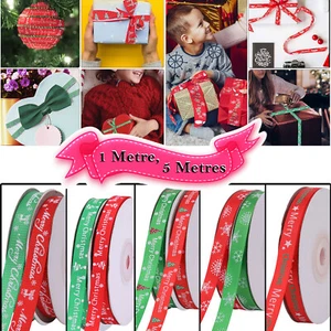 Christmas Ribbon Gift Wrapping Xmas Santa Crafts Cakes Decoration - Picture 1 of 42