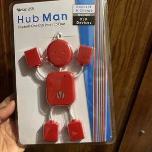 Vivitar USB HUB UOMO espande una porta USB in quattro - ROSSO - Foto 1 di 4
