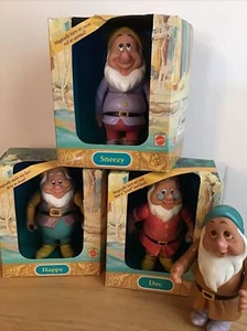 Mattel snow White And 7 Dwarfs (4) Happy, Sleepy, Doc, Sneezy - Picture 1 of 5