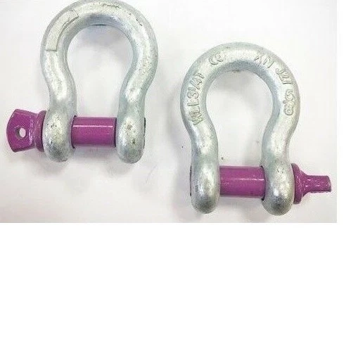 2 x SWL 3.25 tons Galvanised Tested Alloy Lifting Bow Shackles Towing