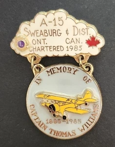 Lions Club In Memory Of Captain Thomas Williams A-15 Ontario Canada Pin - Picture 1 of 5