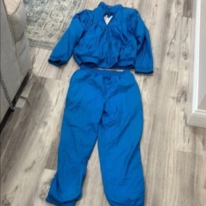 LAvon 2 PIECE TRACK SUIT Y2K RETRO Vibrant Blue Jacket AND BOTTOM SIZE MEDIUM P - Picture 1 of 10