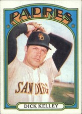 1972 Topps San Diego Padres Baseball Card #412 Dick Kelley - EX-MT