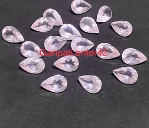 Natural Rose Quartz Faceted Pear Cut 10x7 mm 5 Pcs Lot Loose Gemstone E - Picture 1 of 6