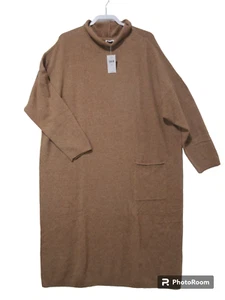 Sz 3X NWT $129 J Jill Nutmeg Brown SOFT Knit Long Sleeve Midi Sweater Dress - Picture 1 of 17