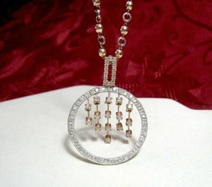 COLLAR COLGANTE REDONDO COLGANTE DIAMANTE .75 CTW ORO ROSA Y BLANCO 10K RCI 18" - Imagen 1 de 9