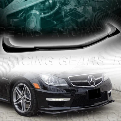 ALERÓN LABIAL PARACHOQUES DELANTERO PINTADO NEGRO 3 PIEZAS APTO PARA 12-14 MERCEDES-BENZ C63 AMG W204 Foto 1 de 4