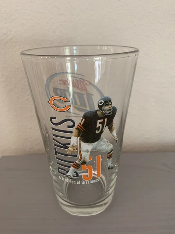 Miller Lite Dick Butkus Chicago Bears Pint Glass "A Tradition of Greatness" Cover