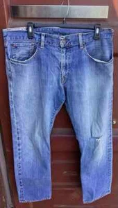 Pantalones de mezclilla para hombre Ralph Lauren talla 33. Auténtico peto vaqueros desgastados entrepierna 30 - Imagen 1 de 7