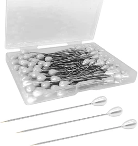200 Corsage Pins, White Pearl, 2" Long Straight Pins for Weddings and Crafts - Picture 1 of 7