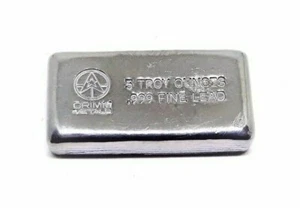 5 Troy oz Lead Bar .999 Fine Bullion Bar 5oz Diversify Your Metal Portfolio! - Picture 1 of 4