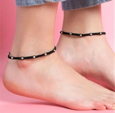 Cavigliere regolabili in macramè in argento sterling 925 per anniversario,... - Immagine 1 di 4