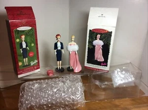 Hallmark "Commuter Set" & "Enchanted Evening" Barbie Ornament 1998 1996 - Picture 1 of 12