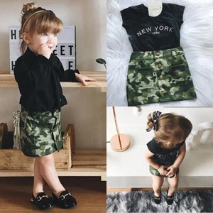 Newborn Infant Baby Girls Short Sleeve Tops T-Shirt Skirt Outfit Clothes Set - Picture 1 of 6