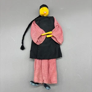 Muñeca Hombre Chino De Colección 10" Alambre Armadura Tela Arte Popular Hecha a Mano Estilo Qing - Imagen 1 de 8