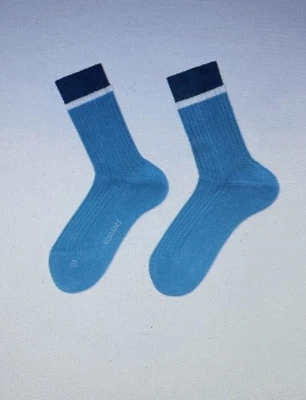 Calcetines Nomasei Hechos en Italia Diseñados en París 100% Algodón Talla 8-9 Invierno Azul Foto 1 de 4
