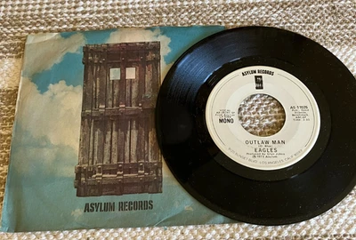 THE EAGLES  Outlaw Man MONO & STEREO  rare promo 45 from 1973 Play tested EX - Image 1 of 4