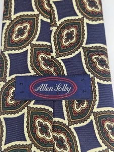 Vintage Allen Lolly Foulard/Medallion  100%Silk Tie - Picture 1 of 6