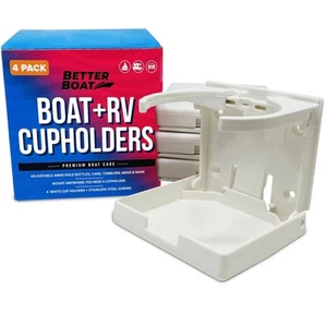 Boat Cup Holder, Set of 4 Folding Drink Holders, Wall Mountable for Boat, RV,... - Picture 1 of 7