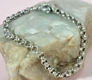 Pulsera de eslabones Belcher/Rolo vintage de plata de ley con sello 20 cm c 1990 - Imagen 1 de 5