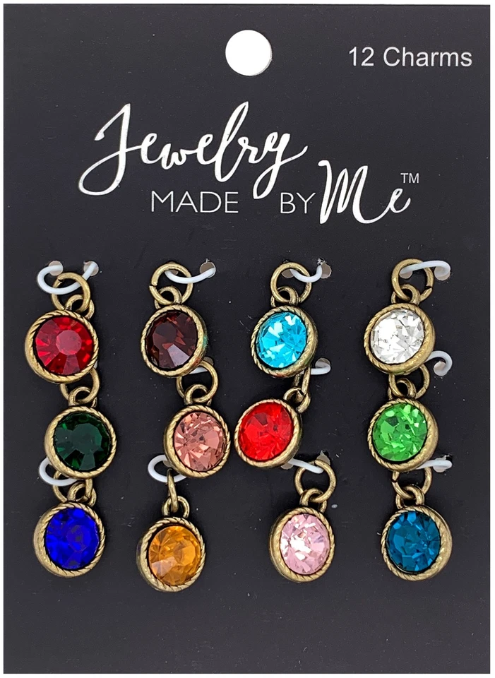 3 Pack - Jewelry Made By Me Charms 12/Pkg-Birthstones - 22190113