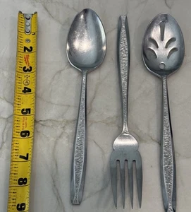 Vintage Japan AAA Hull stainless Serving & Slotted Spoon & Serving Fork Florence - Picture 1 of 7