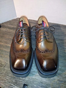 DIVINCH COLLECTION HANDGEFERTIGTE BROGUE-SCHUHE MIT ECKIGER SPITZE DICKE SOHLE KAFFEE 10,5 - Bild 1 von 15