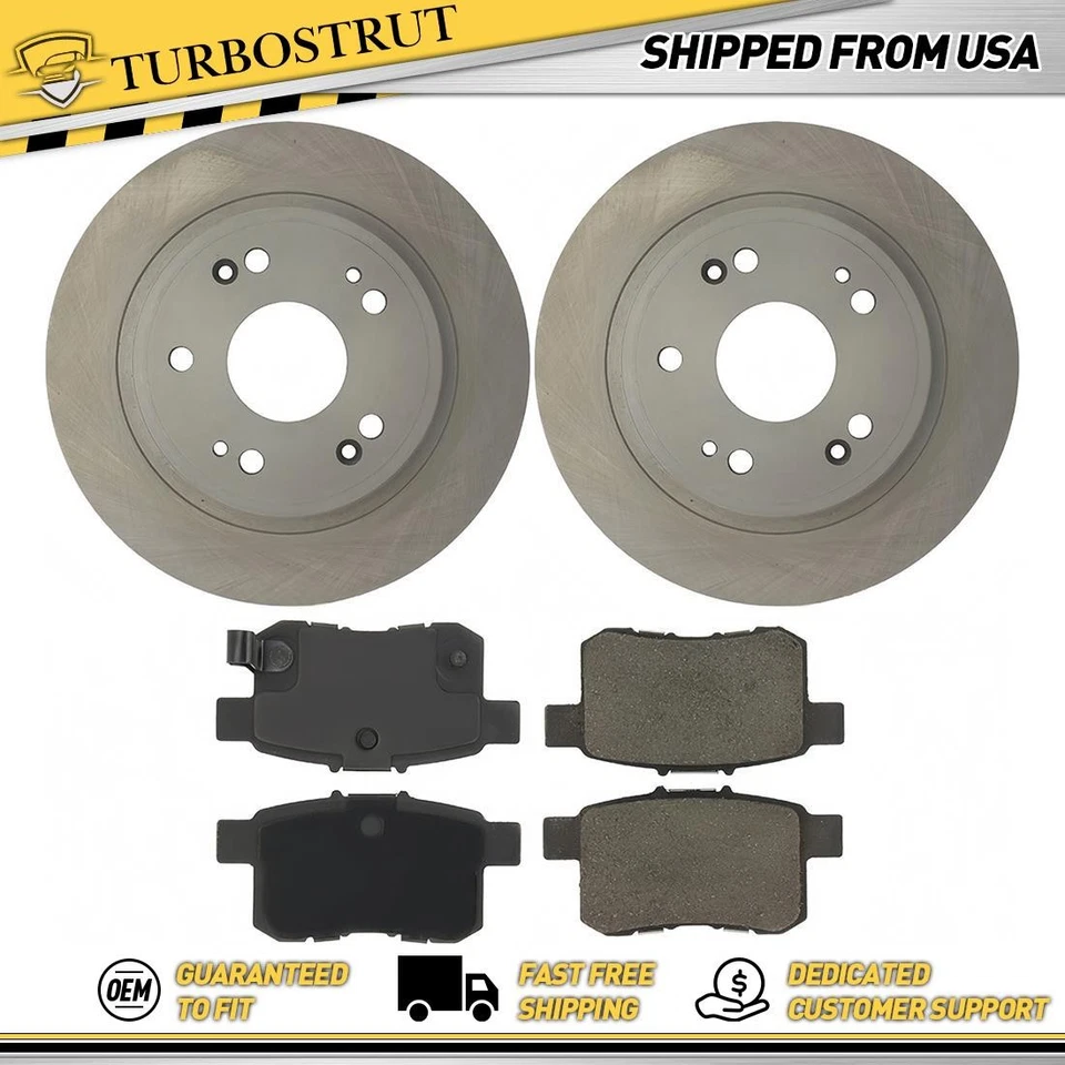 Kit de pastillas de freno rotores de freno traseros originales para Acura TSX 2009 2010 2,4 L Foto 1 de 2