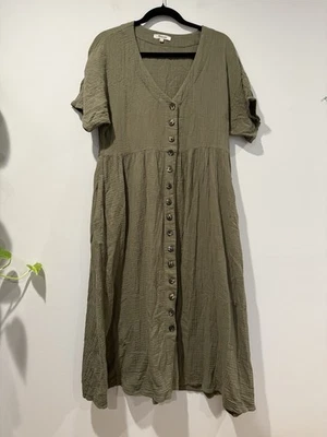 Madewell Midi/Maxi Shirt Dress Womens Medium Lightspun Cotton Gauze Button Down - Image 1 of 4