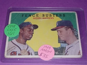 1959 Topps - Fence Busters Hank Aaron & Eddie Mathews #212 Original Authentic  - Bild 1 von 2