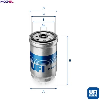 FUEL FILTER 24.529.00 FOR DODGE JEEP FIAT LANCIA ENE 2.1L 4cyl CALIBERENE 2.1L - Image 1 of 4