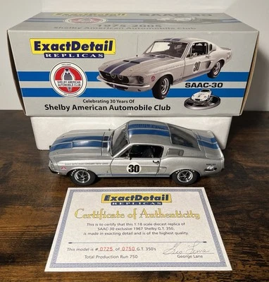 LANE EXACT DETAIL 1967 FORD MUSTANG SHELBY GT350 SAAC 30th ANNIVERSARY 1:18 - Photo 1/4