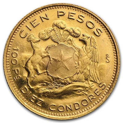 Чили золото 100 песо (случайный выбор) BU - Изображение 1 из 2