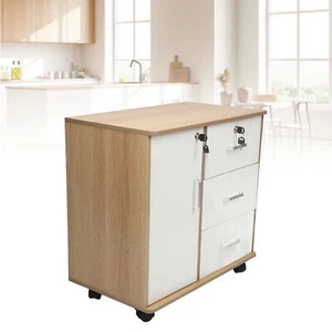 Wood Bedside Storage Cabinet for File Document Anti Theft Wood Bedroom End Table - Picture 1 of 23