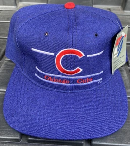 NWT Vintage Chicago Cubs The Game Split Bar Youngan Glued Tag Snapback Hat Cap - Picture 1 of 10