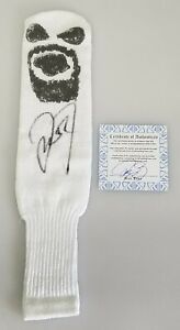 Hand Signed Mr Socko by Mick Foley COA WWE WWF Authentic Autograph