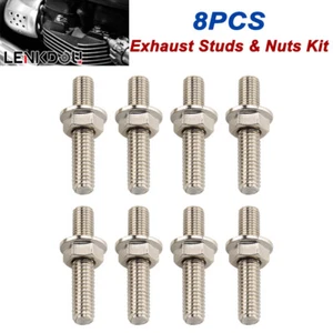 Exhaust Studs Flange Nut Fastener Kit For Harley Touring Softail Sportster XL883 - Picture 1 of 9