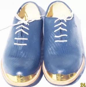 Classic Men Golf Shoes By Vecci Siena Navy alligator  - Picture 1 of 5