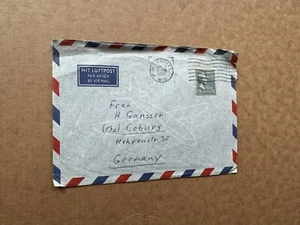 US 1955 Prexy Cover to Germany +Solo Franking #820 +15C airmail Rate +Neat - Picture 1 of 2