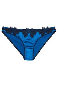 Agent Provocateur Aymee Blue Black Silk Brief AP2 Small NWT