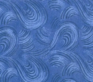 Blue Swirls Half Hearts Cotton Craft Quilt Fabric 42 x 18 f2382 - Bild 1 von 2